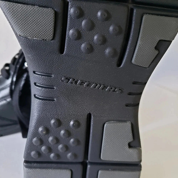 Skechers Relaxed Step Mens Black Leather Lace-up Shoes,9.5  US. - Picture 7 of 9